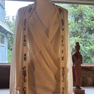 ZARA GEORGETTE FOULARD SHIRT WITH BEADS